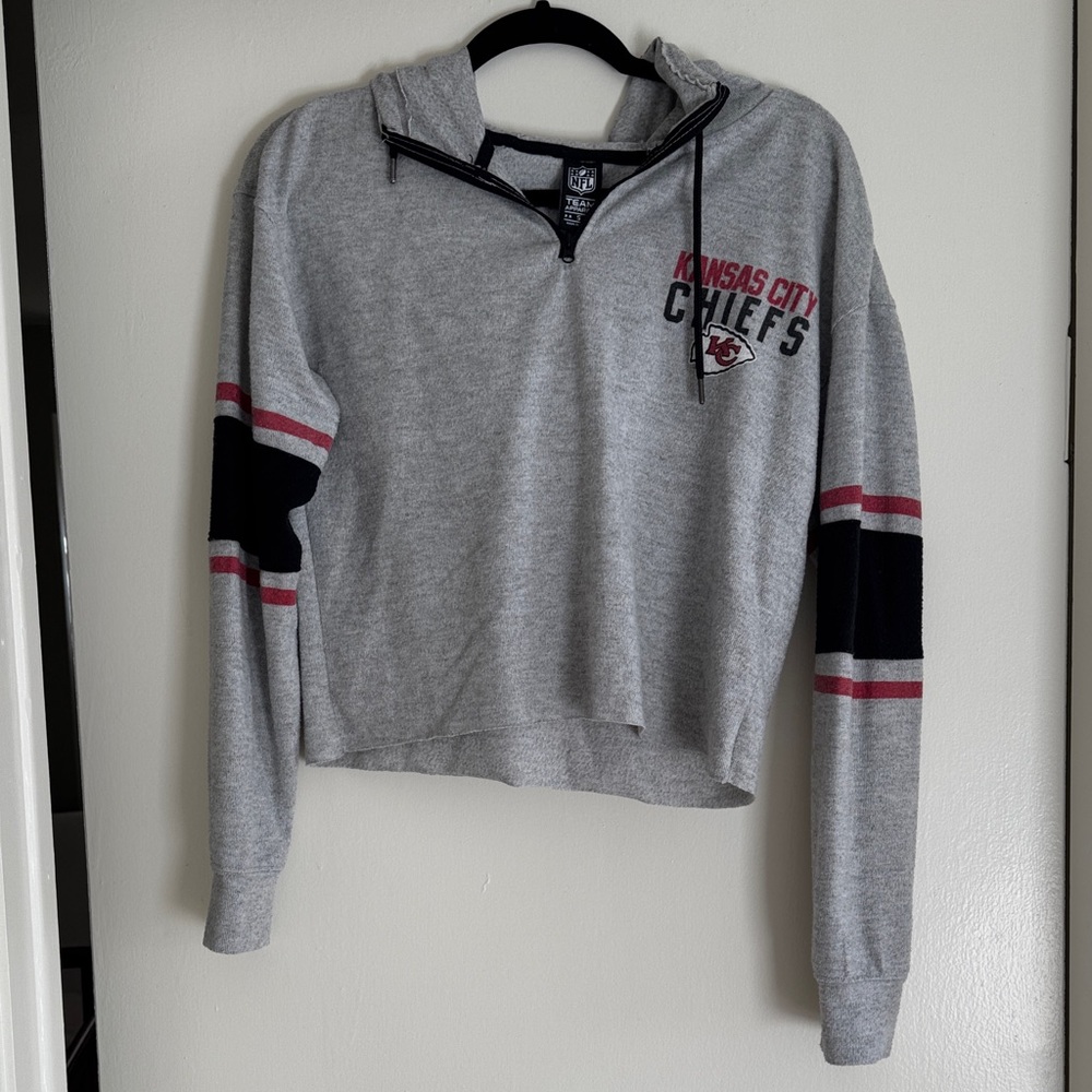 NFL Kansas City Chiefs Women's Gray and Black Hoodie